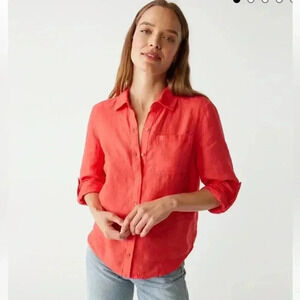 Antonio Melani Button Down Long Sleeve Linen Shirt